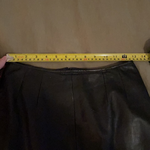 Vintage Black Leather Pencil Skirt - Picture 6 of 7